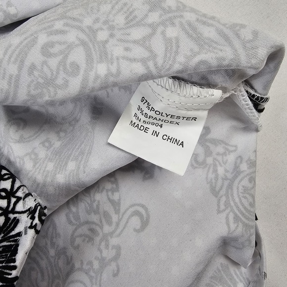 A Pronti By Phita White & Black Paisley Velvet Metallic  Dress ShirtMens XL - Picture 4 of 5